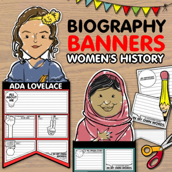 Preview of Biography Banners / Pennants - Women's History Month