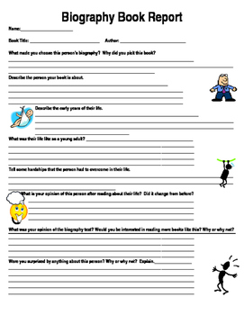 Preview of Biography Book Report Template