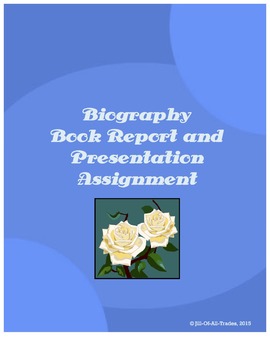 Preview of Biography Book Report and Presentation Assignment, grades 4-5