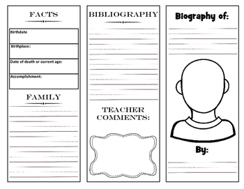 biography brochure examples