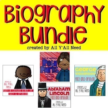 Preview of Biography Bundle Fact and Opinion