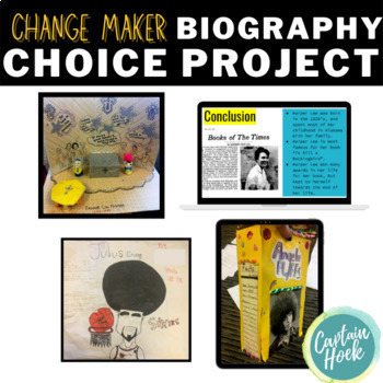 Preview of Biography Choice Project | Diorama / Cereal Box / Google Slides / Poster for PBL