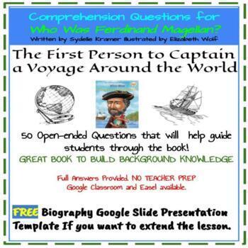 Preview of Biography Comprehension Questions for Who Was Ferdinand Magellan?