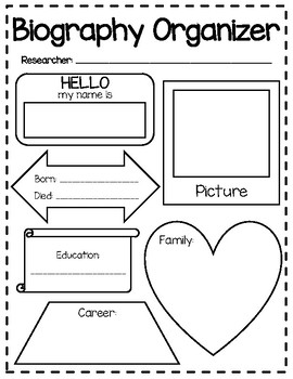 graphic organizer for writing biography