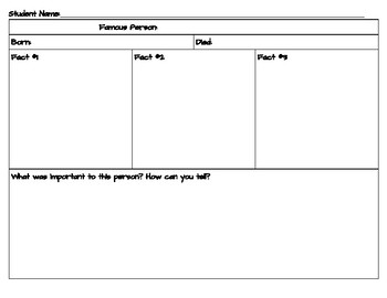 Preview of Biography Graphic Organizer