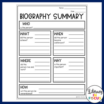 biography graphic organizer template free