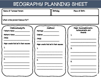 biography graphic organizer