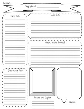 biography graphic organizer 4th grade pdf