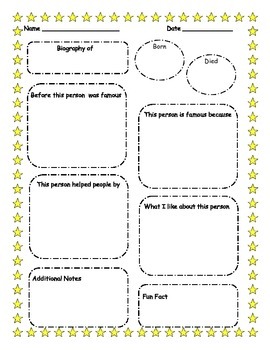 elements of a biography graphic organizer