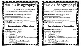 Preview of Biography Guided Notes Page