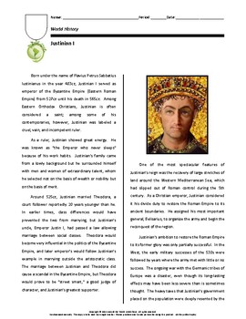 Preview of Biography: Justinian I (distance learning option)