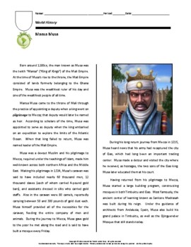 Preview of Biography: Mansa Musa (distance learning option)