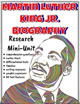 Preview of Martin Luther King Jr. Biography Research Mini-Unit