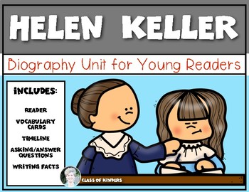 Preview of Helen Keller Mini Biography for Young Readers First Grade ELA Non Fiction