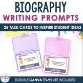 Biography - Narrative Non-Fiction Writing Prompt Task Cards