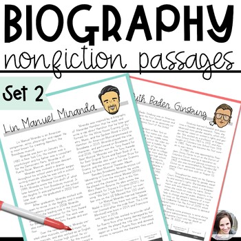 Preview of Biography Nonfiction Reading Passages 2nd Edition