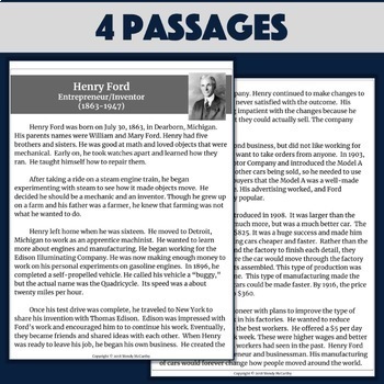 biography reading comprehension passages