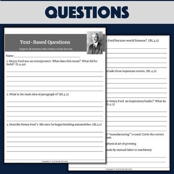 biography comprehension questions
