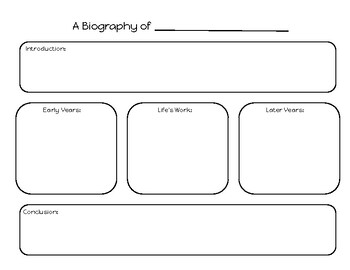 Preview of Biography Planning Template