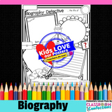Biography Book Report : Doodle Style Writing Organizer 3rd 4th 5th Grades