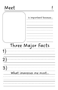 Preview of Biography Poster Template, lower elementary