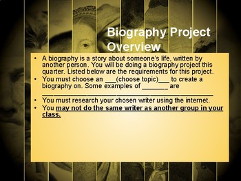 Preview of Biography Project