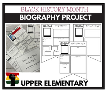Preview of Biography Project Black History Month Upper Elementary Banner February