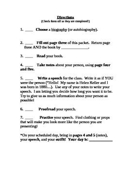 Turning a biography into a speech - ESL worksheet by loreenna