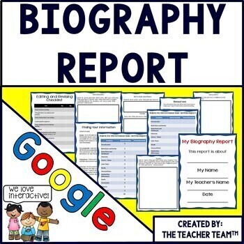Preview of Biography Project | Report Template | Google Slides