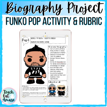 Preview of Biography Project & Rubric - Funko Pop Characters for All Subjects
