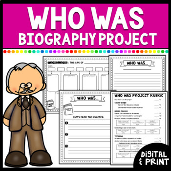 Preview of Biography Project | Who Was Biographies Book Report | Informational Writing