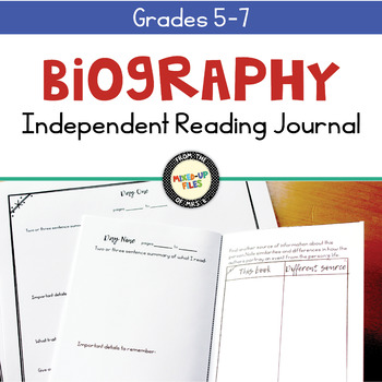 Preview of Biography Reading Response Journal