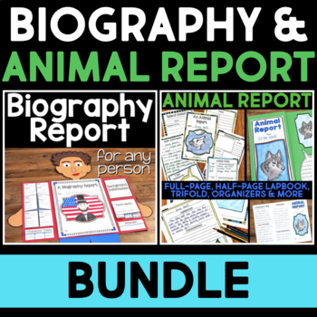 Preview of Biography Report  & Animal Report BUNDLE Nonfiction Informational Report Writing