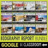 Biography Report GOOGLE CLASSROOM BUNDLE Distance Learning