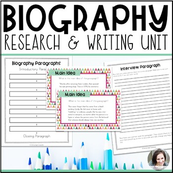 Preview of Biography Report Informational Writing | Biography Research Templates & Lessons