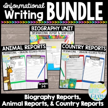 Preview of Informational BUNDLE: Animal, Country, & Biography Reports {Common Core Aligned}