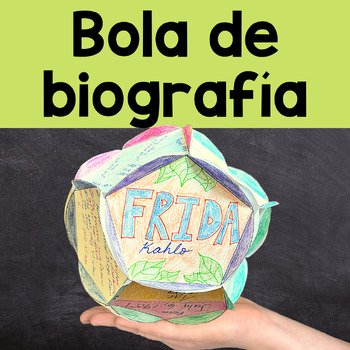 Preview of Biography Report Project in Spanish 3D Ball Biografía Informe Proyecto Bola 3D
