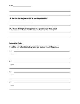 biography report questions
