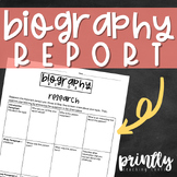 Biography Report Research Outline | Pre-Write | Rubric | C