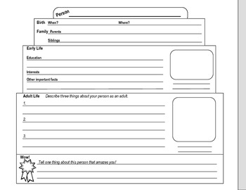Biography Report Template By Mainely Educator Teachers Pay Teachers