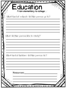 third grade research project template