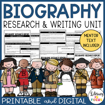 Preview of Biography Report Template and Writing Project | Graphic Organizers | Mentor Text