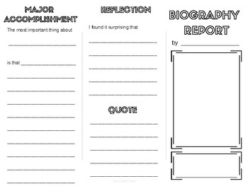 Preview of Biography Report Trifold Brochure Graphic Organiser [FREE]