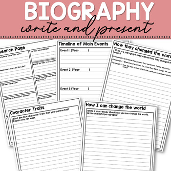 Preview of Biography Research Essay Template (How Can One Person Change The World?)