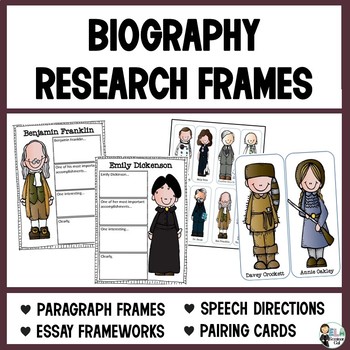 Preview of Biography Research Frames: Paragraph and Speech Templates (Live or Distance Lng)
