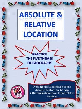 Preview of Absolute and Relative Location- Map Skills Practice Worksheet