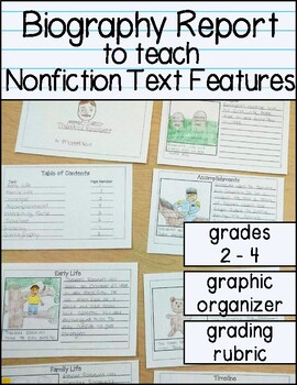 Preview of Biography Research Project Template - Organizer,  Nonfiction Text Features