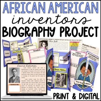 Preview of Biography Research Project - African American Inventors - Print & Digital