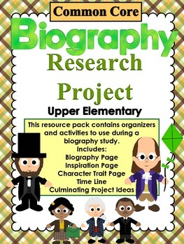 Preview of Biography Research Project Common Core