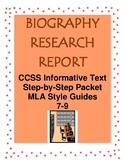 Biography Research Report Project MS/HS Complete Guide